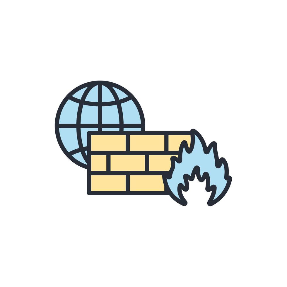 Firewall-Icons symbolisieren Vektorelemente für das Infografik-Web vektor