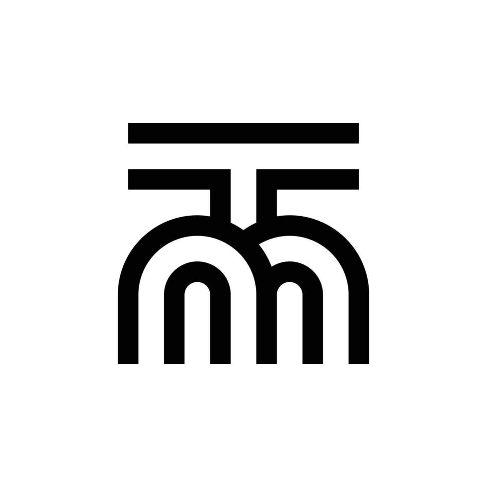 modernes monogramm-logo-design mit buchstaben mt oder tm vektor
