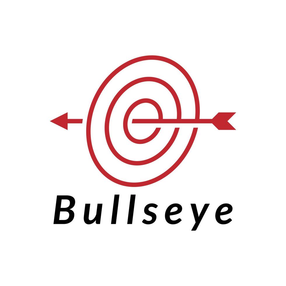 bullseye eller på mållogotypdesign vektor