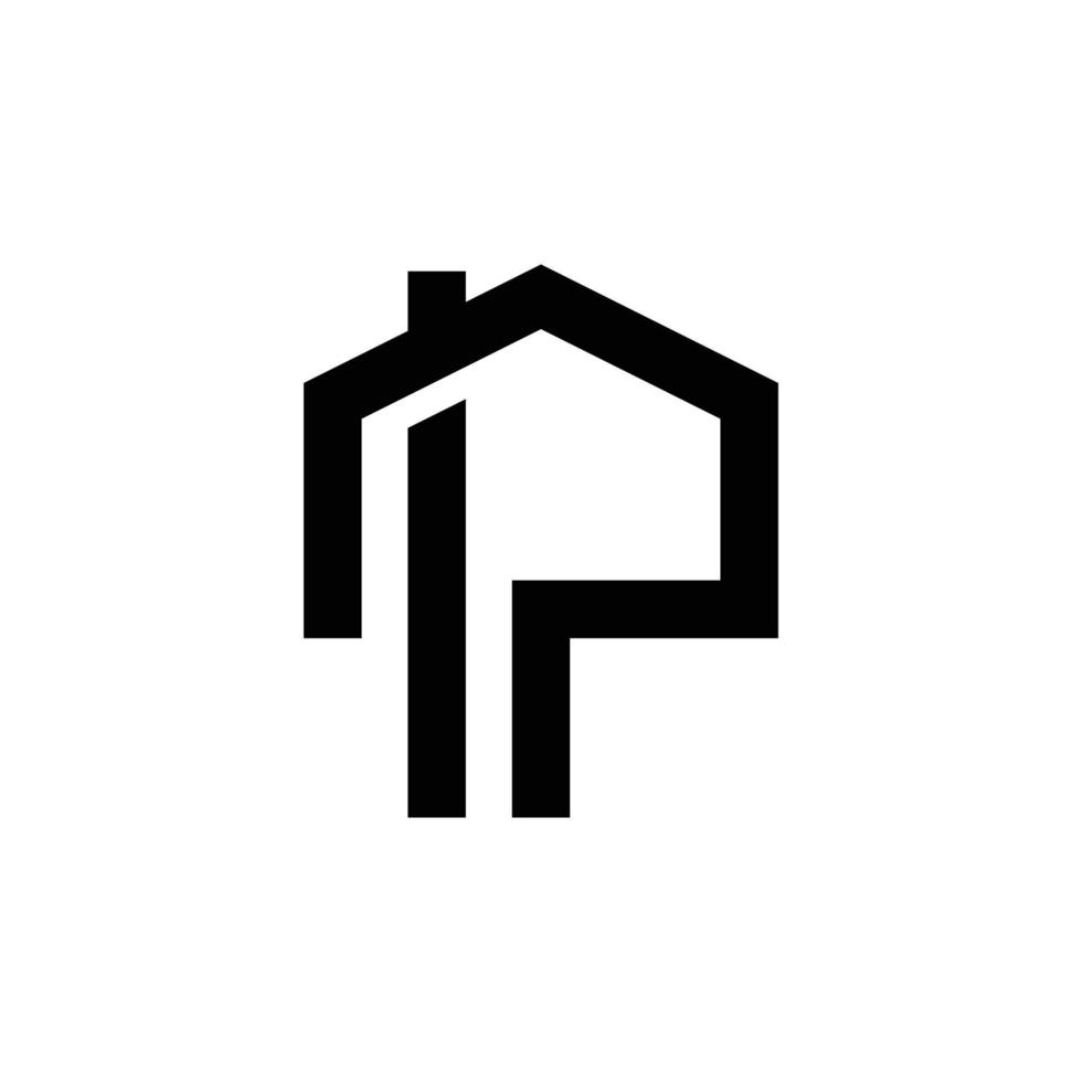 buchstabe p hausbau-logo-design vektor