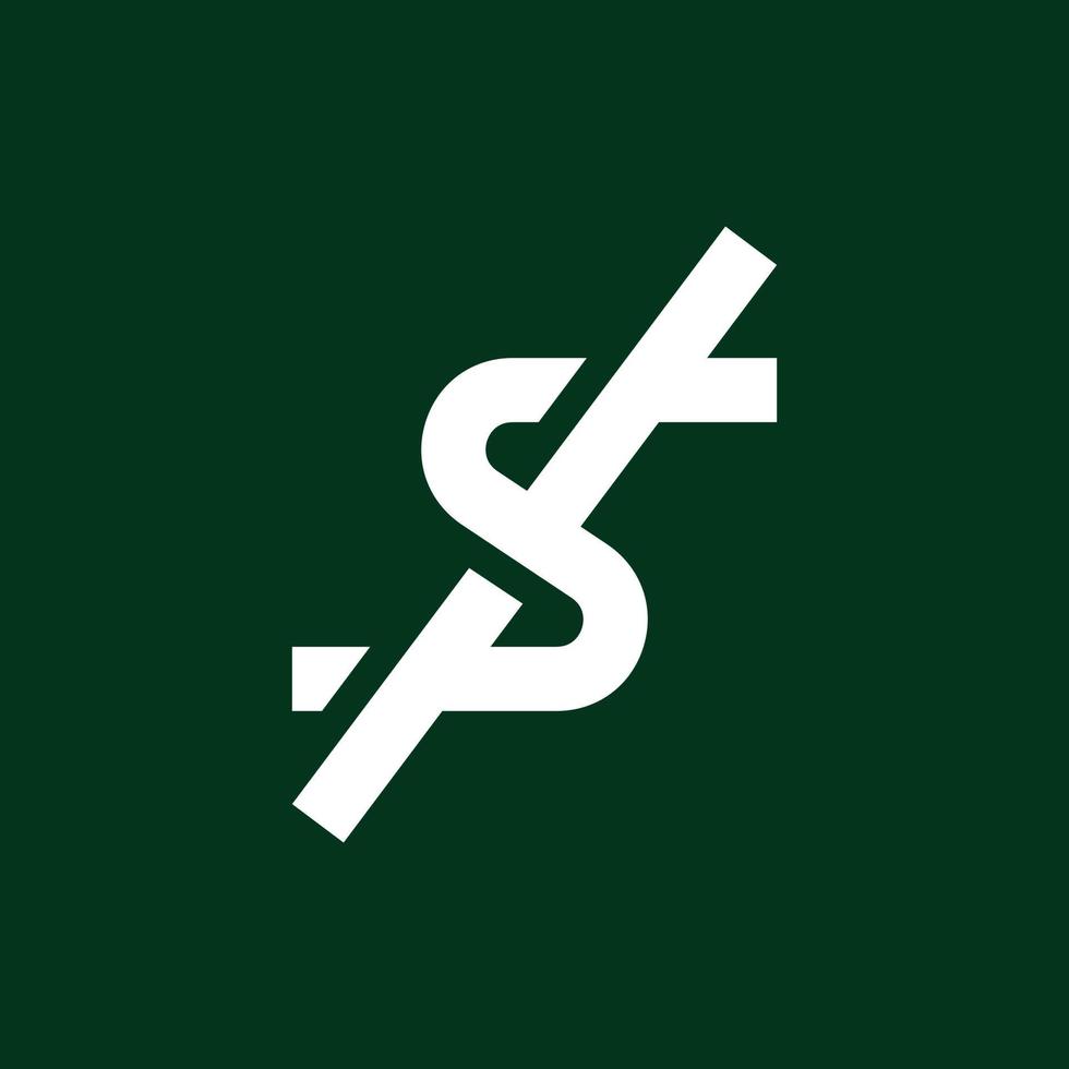 modernes und stilisiertes Dollar-Logo-Design vektor