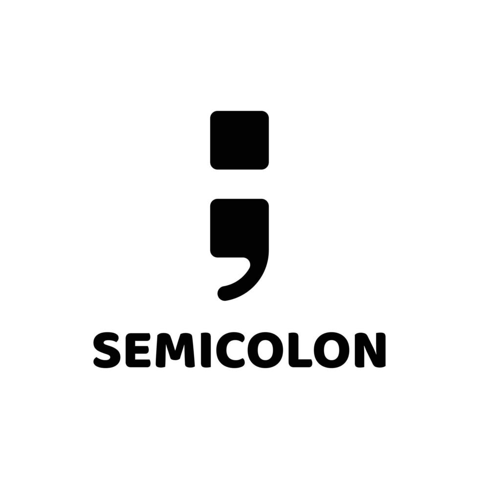 semikolon i fyrkantig logotypdesign vektor