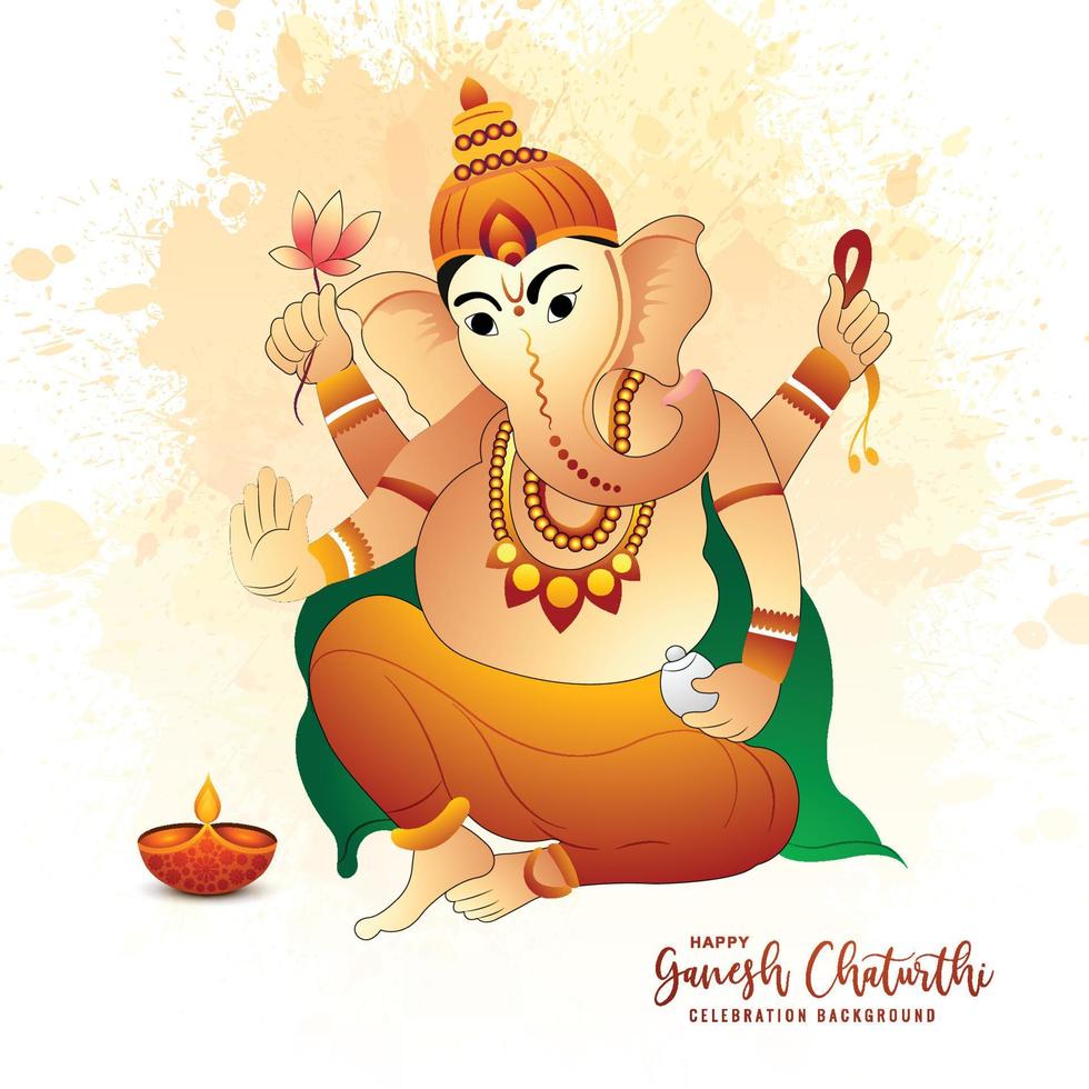 lord ganpati design für ganesh chaturthi festival von indien kartenhintergrund vektor