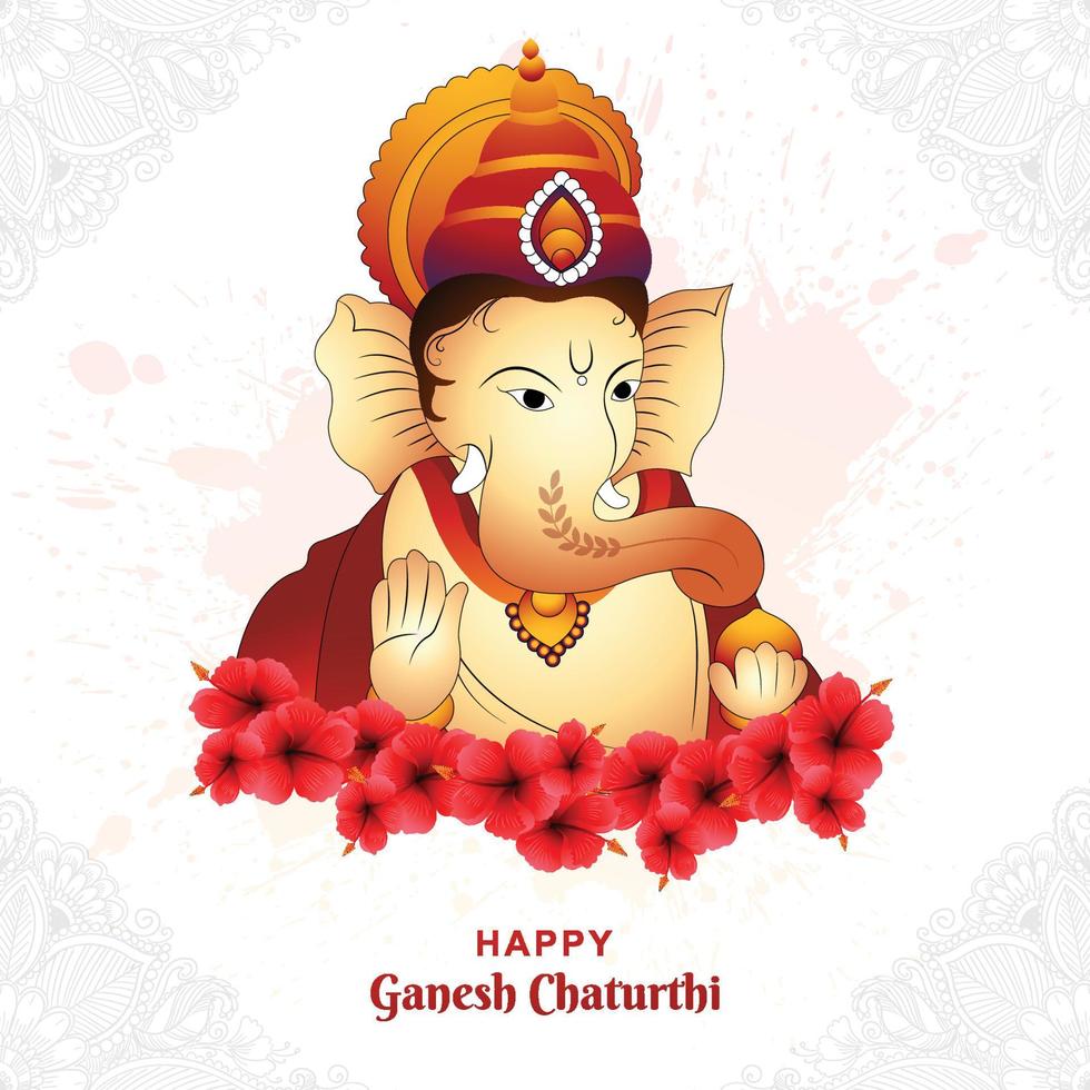 vackra lord ganesha akvarell för ganesh chaturthi kort bakgrund vektor