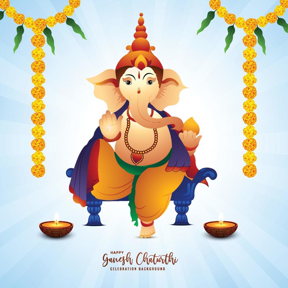 illustration von lord ganpati hintergrund für ganesh chaturthi feiertagsdesign vektor