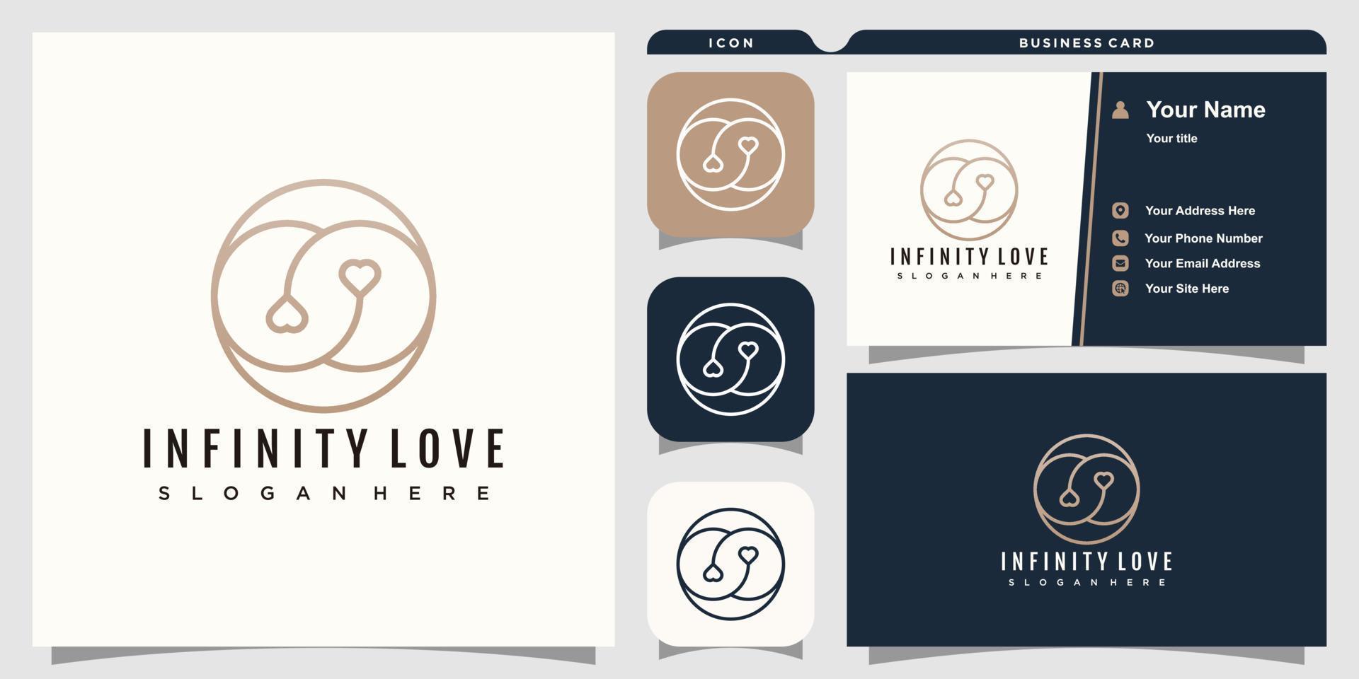 infinity love design med kreativa koncept premium vektor