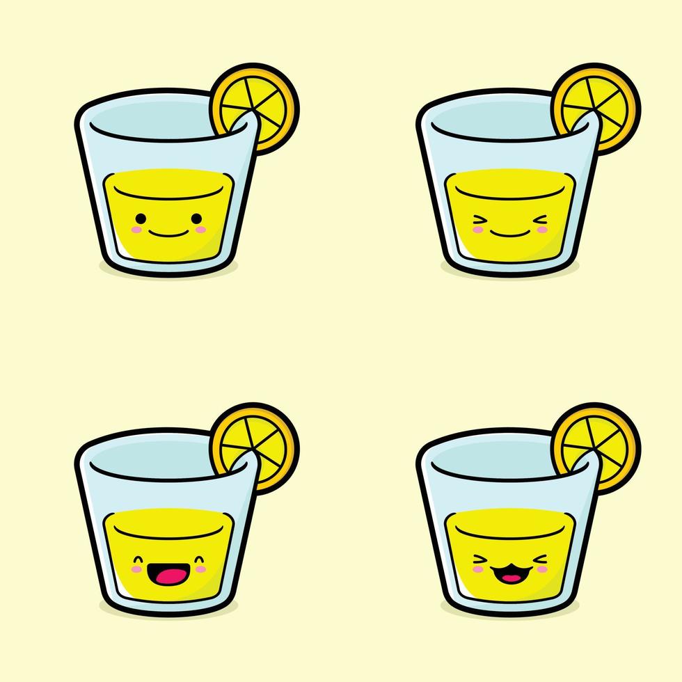 vektor illustration av söt lemonad emoji