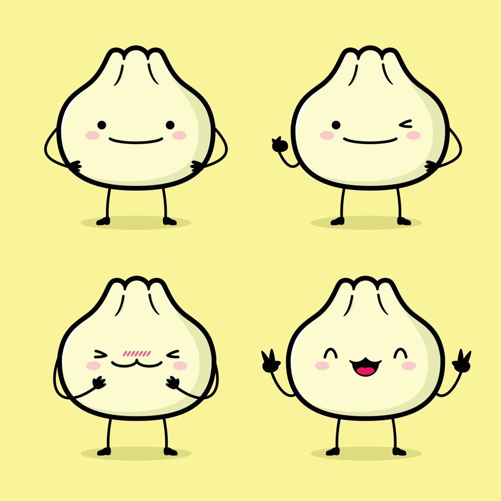 Vektor-Illustration von niedlichen Brötchen Emoji vektor