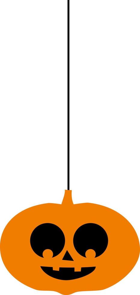 pumpa orange på ett rep för halloween. vektor