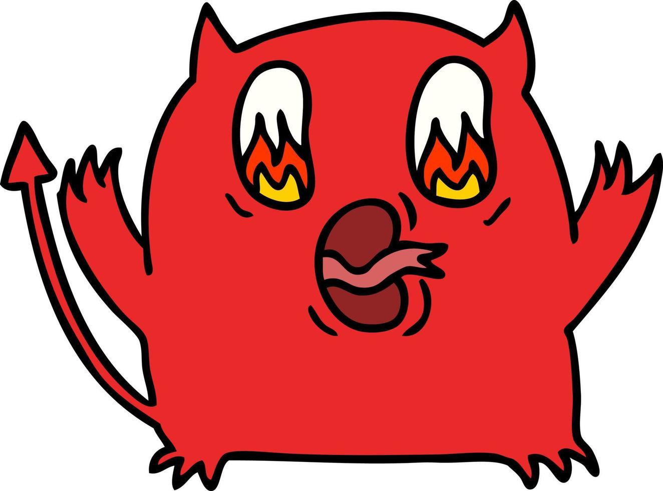 Cartoon des niedlichen kawaii roten Dämons vektor