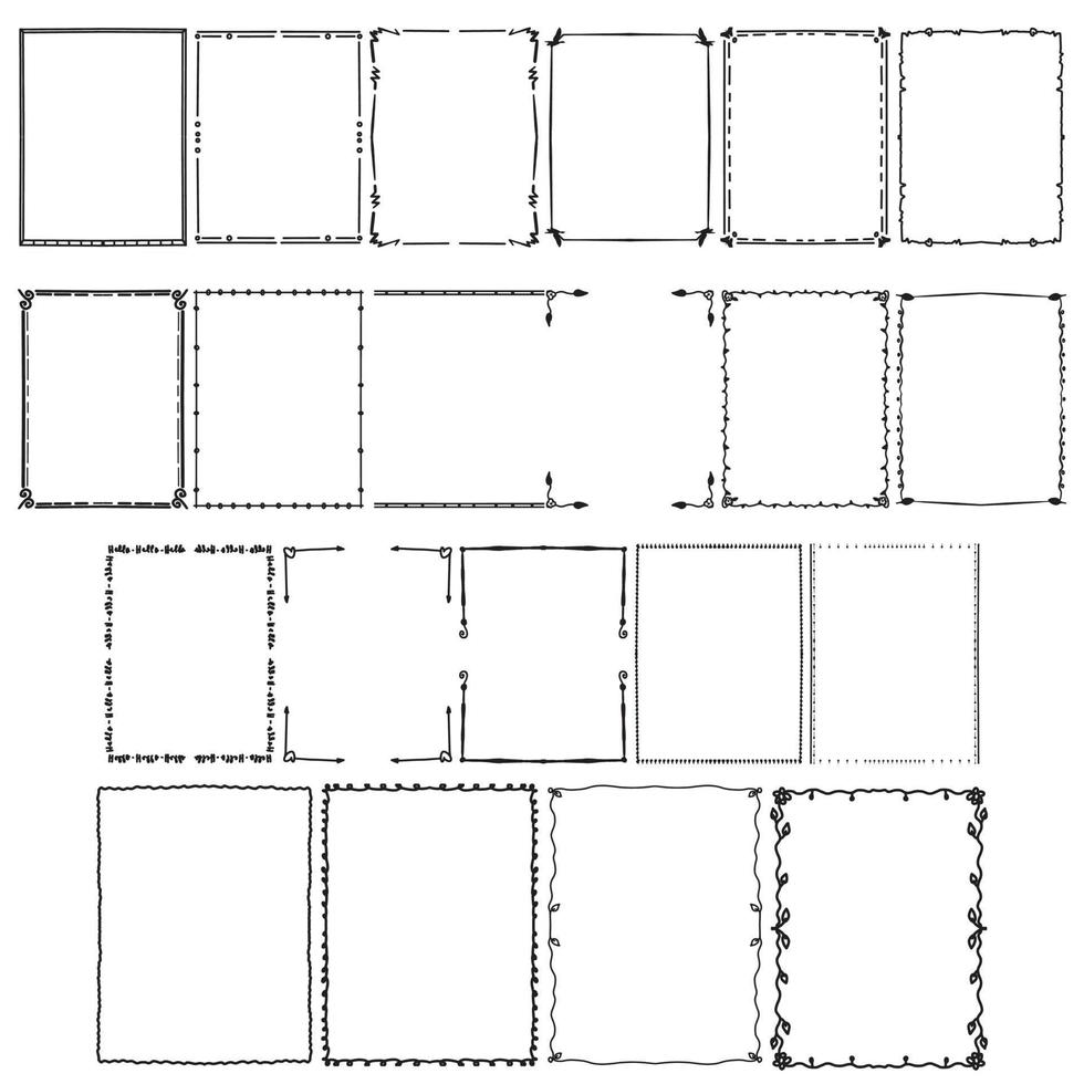 dekorative handgezeichnete rahmen und ränder vektor