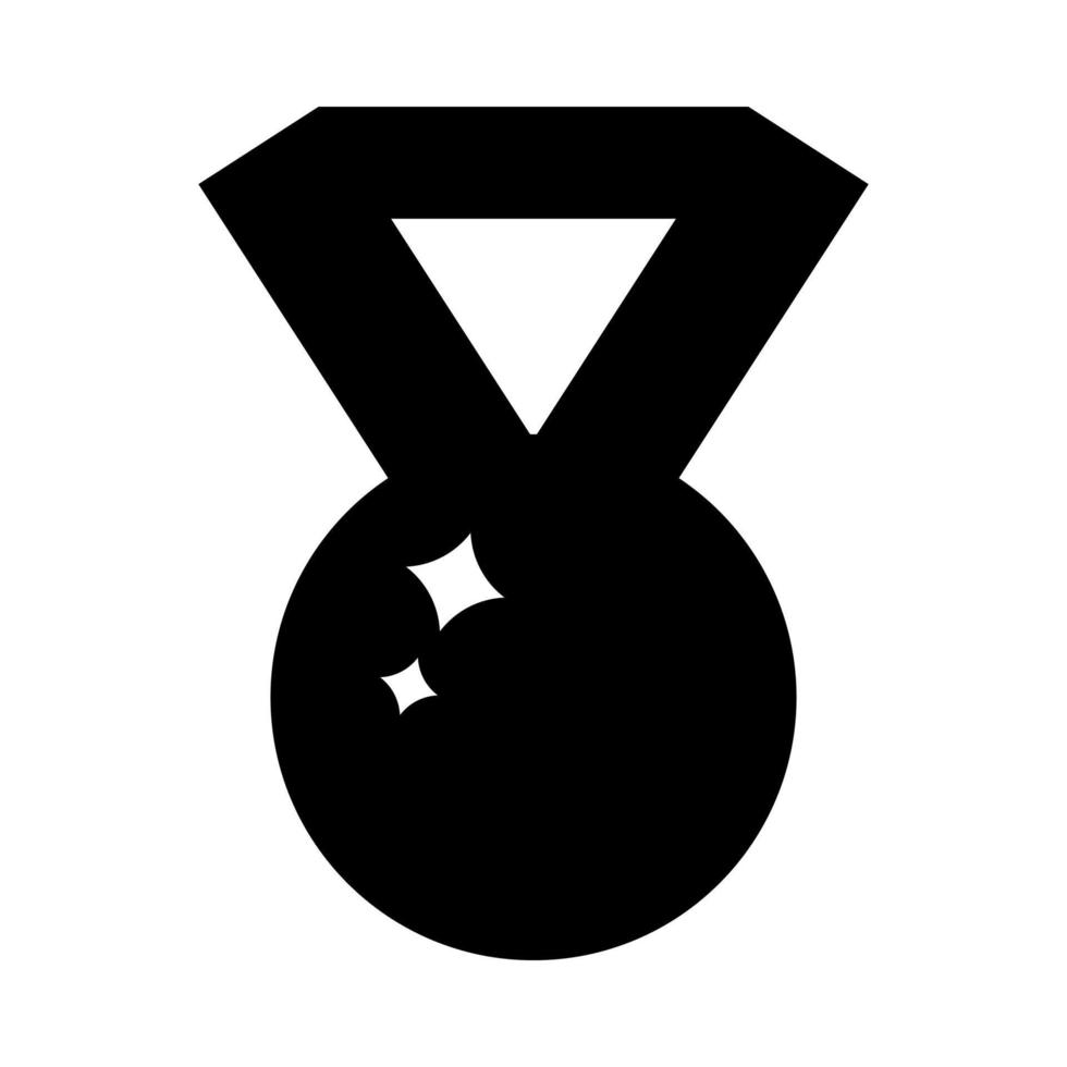 medaljikon isolerad på vit bakgrund. svart siluett av vinnarsymbol. ren och modern vektorillustration för design, webb. vektor