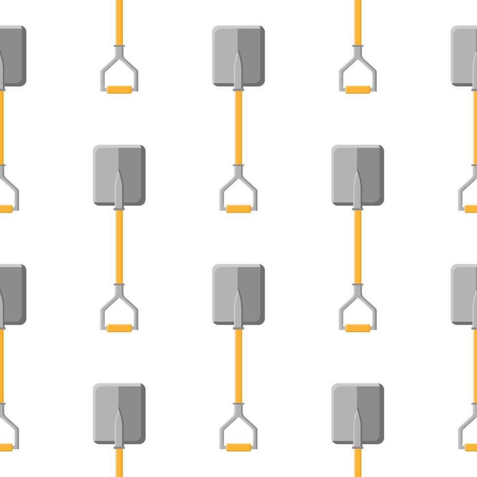 seamless mönster med tecknade spadar på vit bakgrund. trädgårdsspade. trädgårdsredskap. vektor illustration för någon design