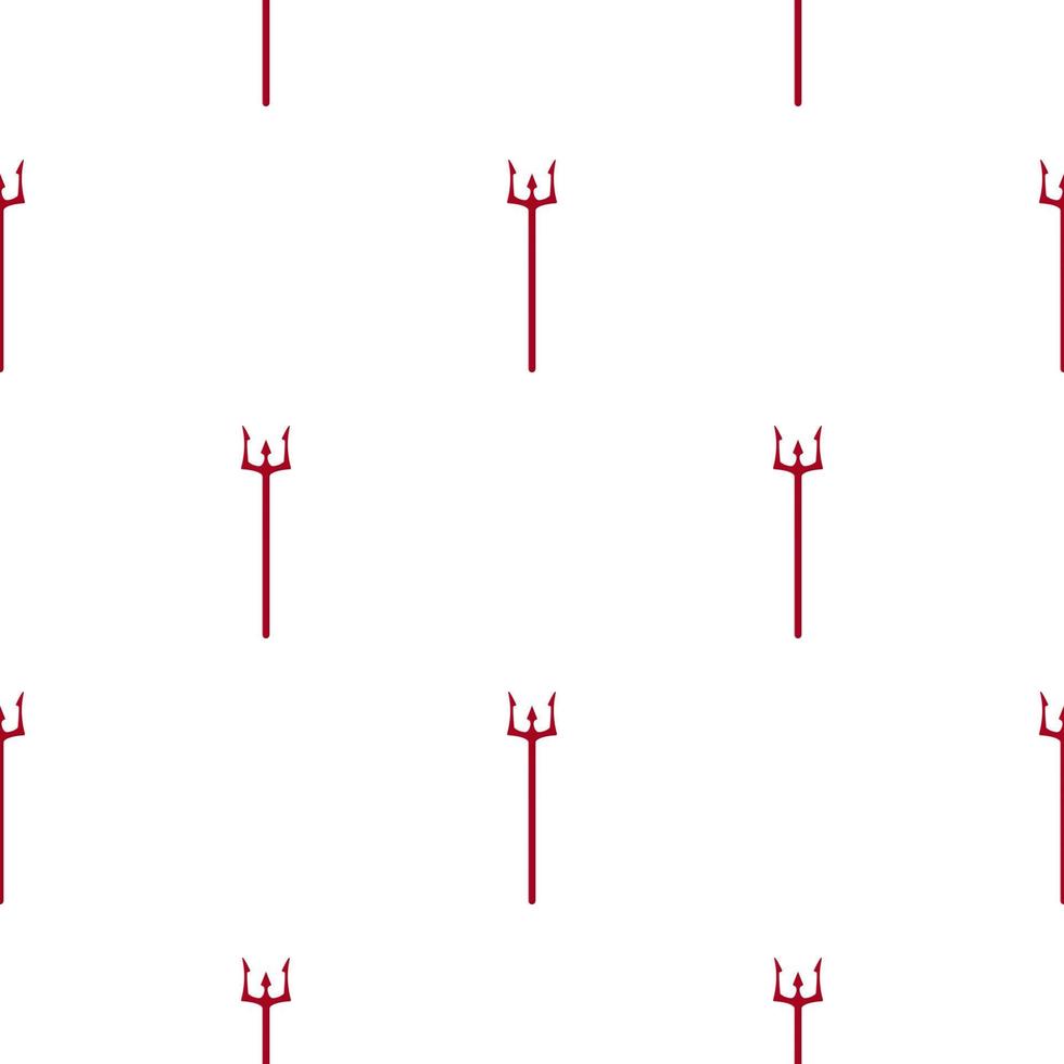seamless mönster med röda djävulen treuddar på vit bakgrund. helvete koncept. vektorillustration för design, webb, omslagspapper, tyg, tapeter. vektor