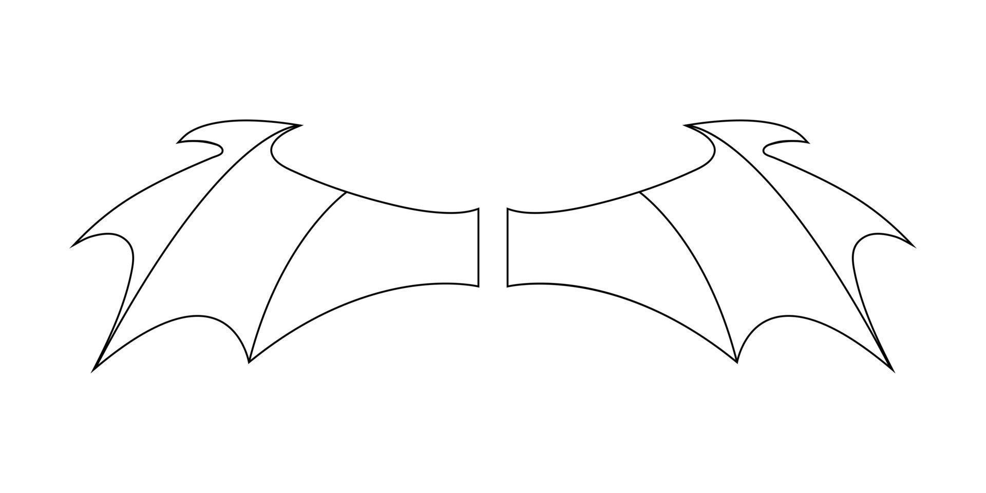 Umriss Teufelsflügel isoliert auf weißem Hintergrund. Linienstil. saubere und moderne vektorillustration für design, web. vektor