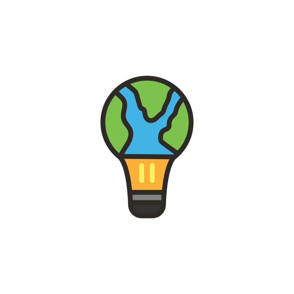 ljus och jord ikon i konceptet att skydda miljön, gå grön idé. vektor