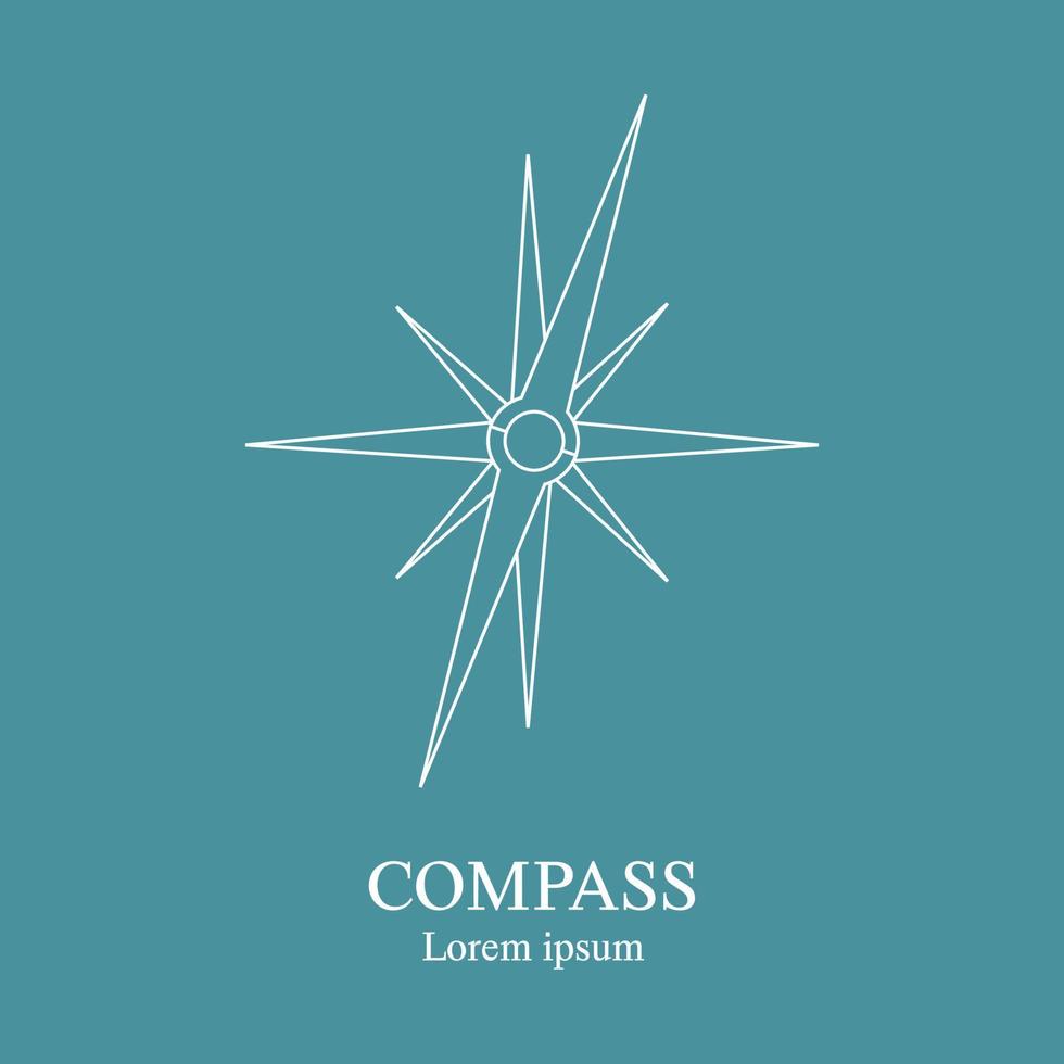 kompass ikon. reseföretag logotyp mall. abstrakt symbol för äventyr. ren och modern vektorillustration. vektor