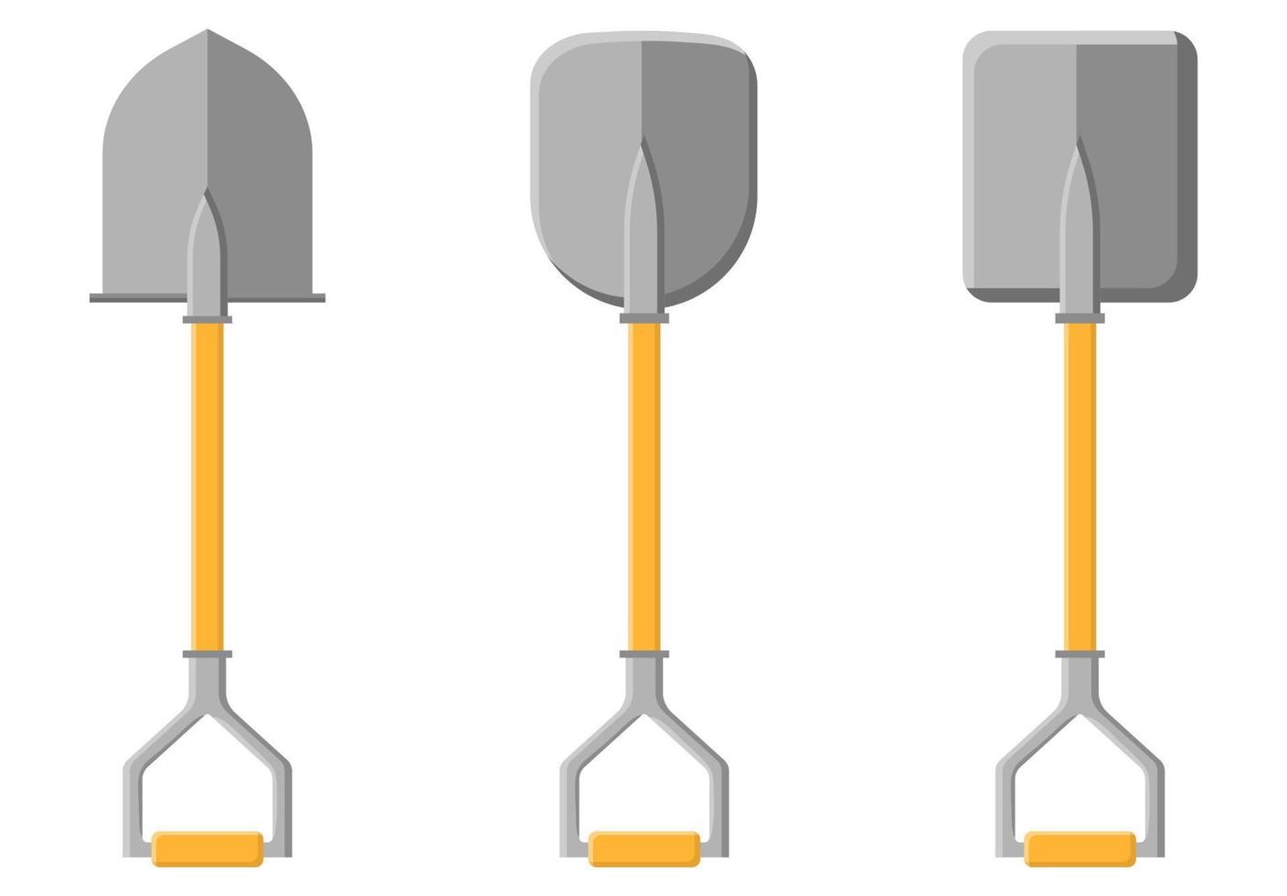 uppsättning av tecknade spade ikoner isolerad på vit bakgrund. trädgårdsspade. trädgårdsredskap. vektor illustration i tecknad stil för din design