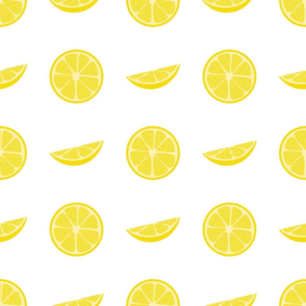 seamless mönster med färska hälften, skiva citron frukt på vit bakgrund. vektorillustration för design, webb, omslagspapper, tyg, tapeter vektor