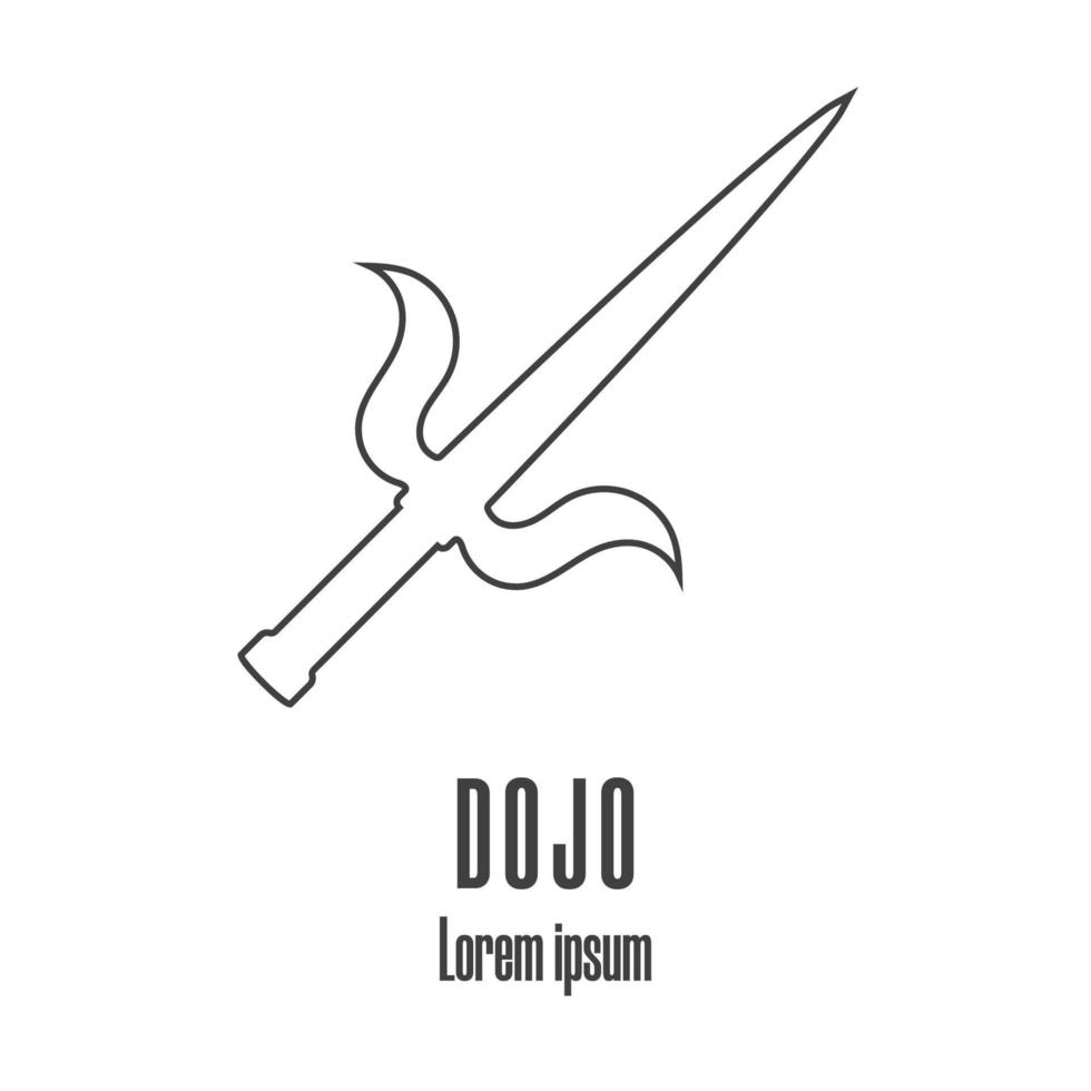 linje stilikon av en sai. dojo logotyp. ren och modern vektorillustration. vektor