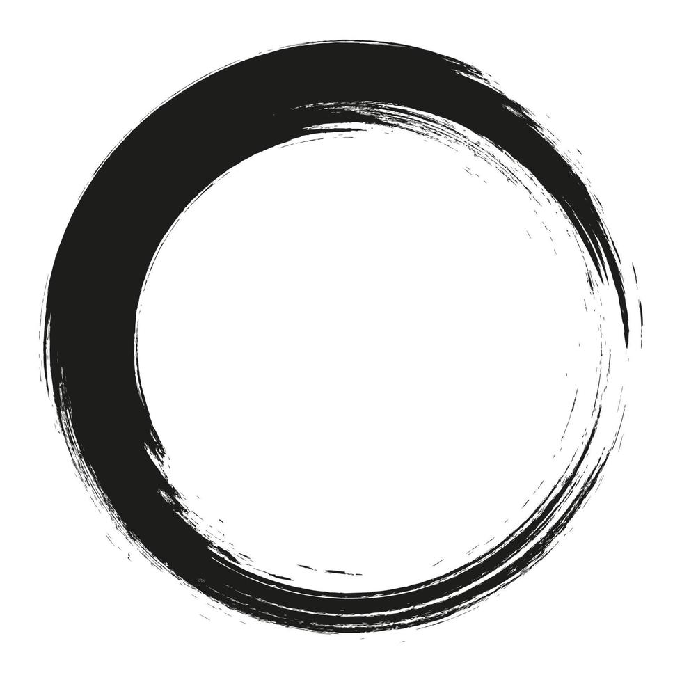 svart cirkel målarpensel konsistens vektor