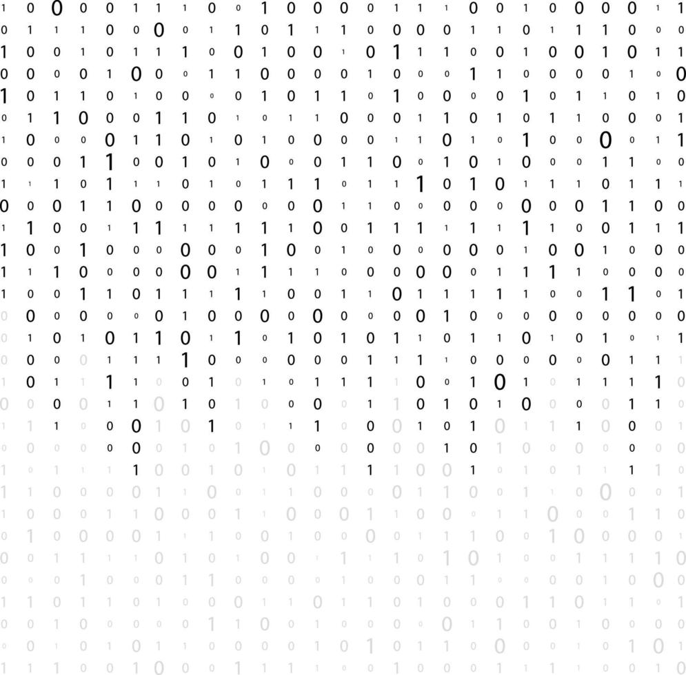 binär kod noll en matris vit bakgrund vacker banner tapet vektor