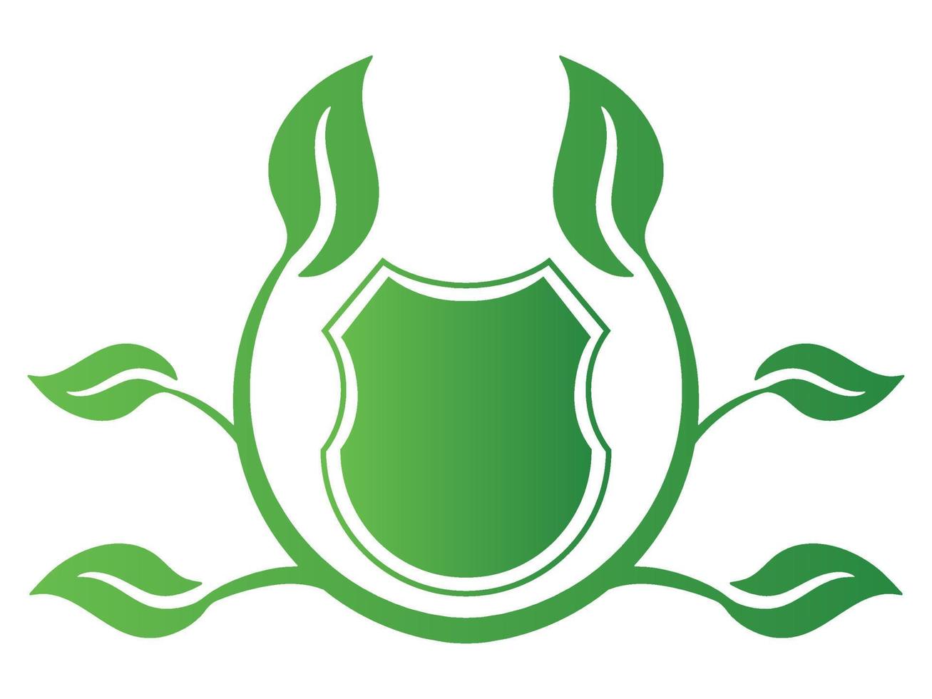 ekologi koncept med sköld och löv. skydda naturen ikon tecken symbol. återvinna logotyp. vektor illustration för någon design.