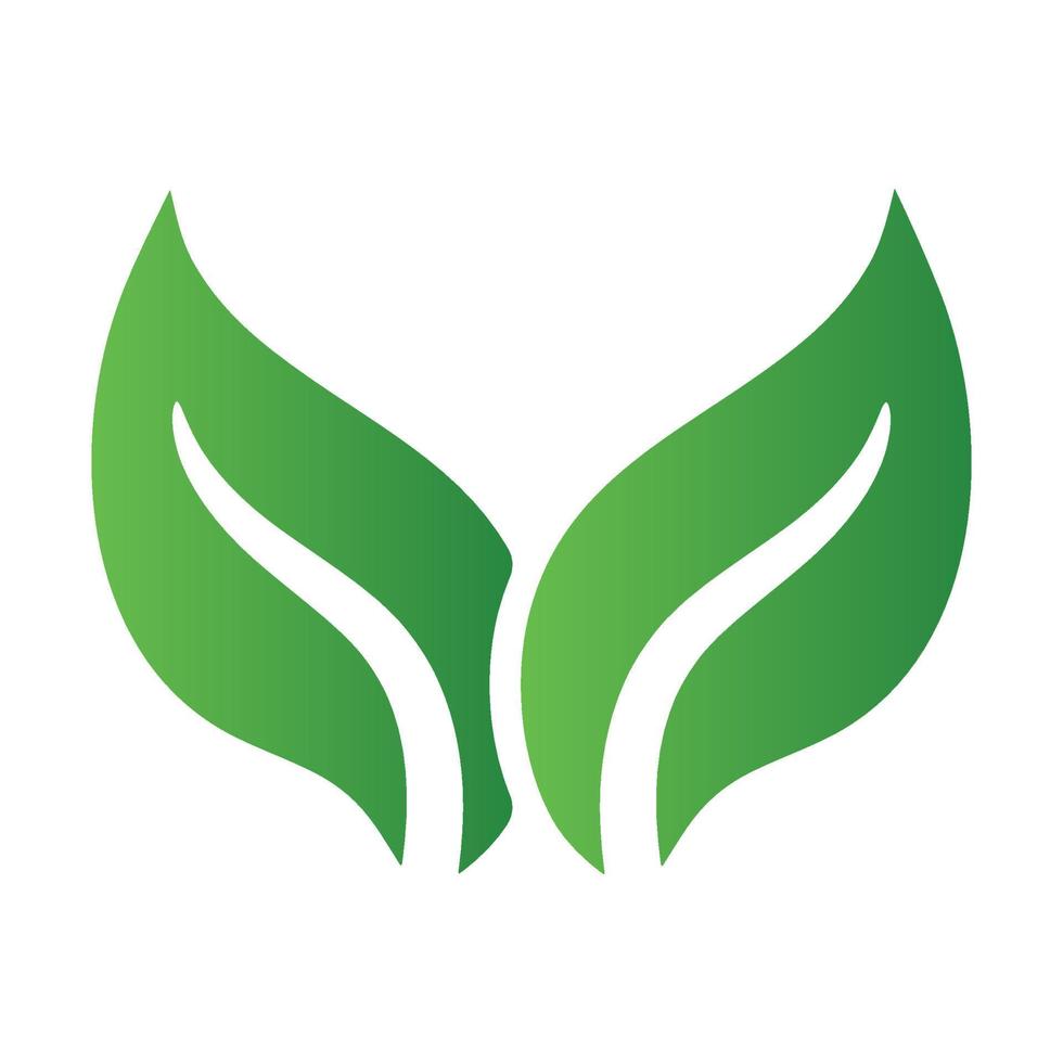 gröna blad logotyp isolerad på vit bakgrund. miljömärkning av hälsosam organisk naturlig färsk gårdsmat. vektor illustration för någon design.