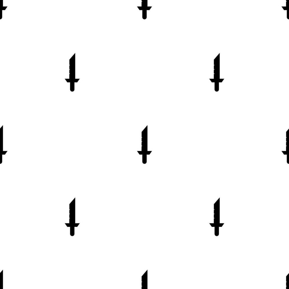 Nahtloses Muster mit einfachen Schwertsymbolen. schwarze Silhouette des Messers. vektorillustration für design, web, verpackungspapier, stoff, tapete vektor