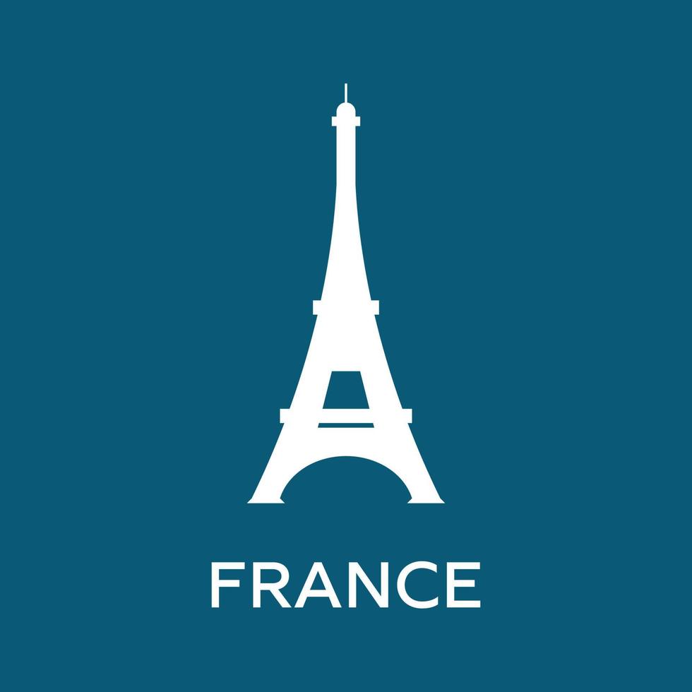 Silhouettensymbol des Eiffelturms. Frankreich-Logo. saubere und moderne vektorillustration für design, web. vektor