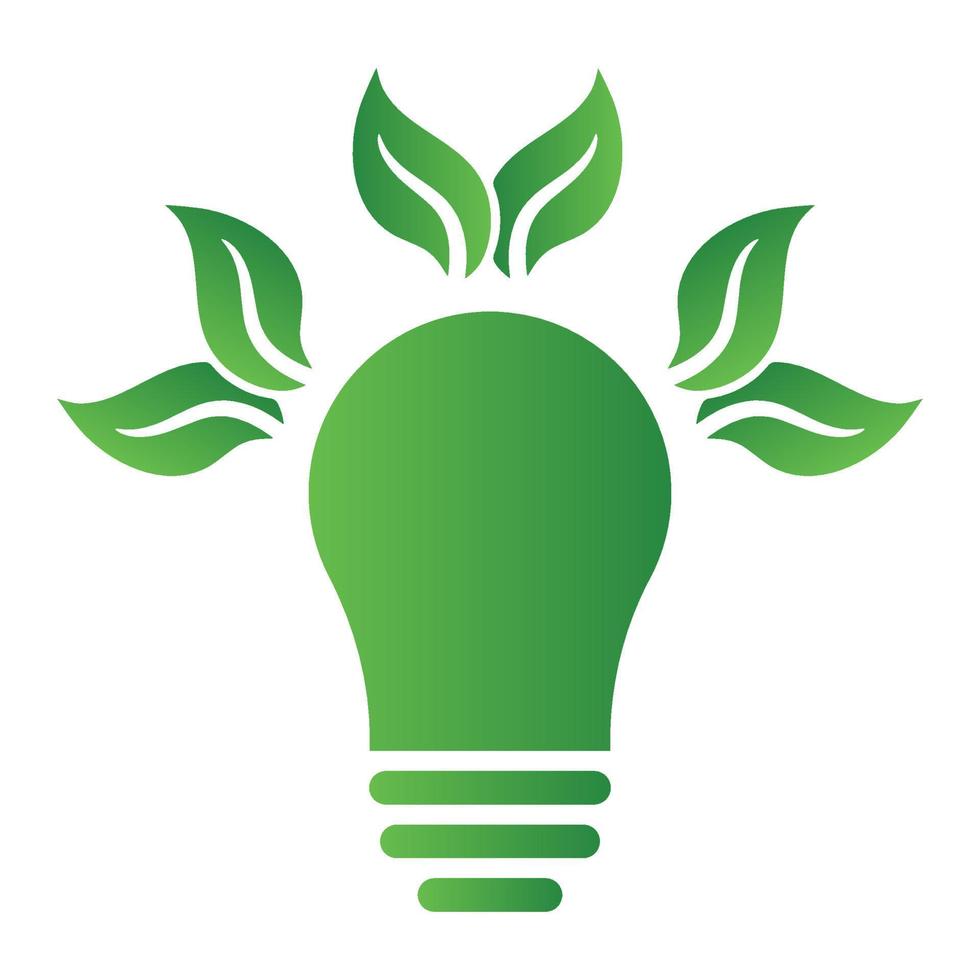 Ökologiekonzept mit Glühbirne und Blättern. Energie sparen Symbol Zeichen Symbol. Recycling-Logo. Vektorillustration für jedes Design. vektor