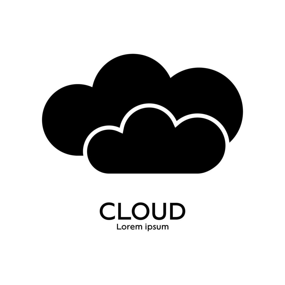 Cloud-Logo-Vorlage. Online-Speicherserver-Konzept. saubere und moderne vektorillustration. vektor