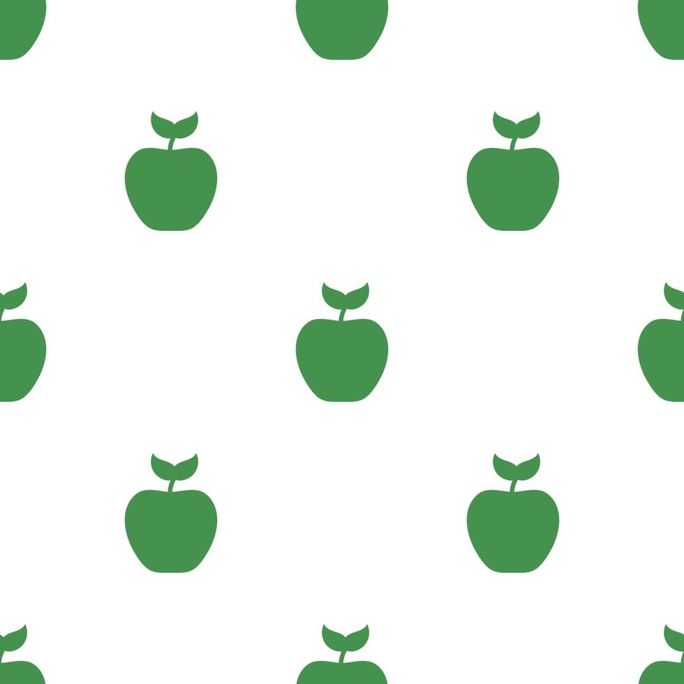 Nahtloses Muster mit grünem Apfel-Symbol. grünes ökologisches Zeichen. Planeten schützen. vektorillustration für design, web, verpackungspapier, stoff, tapete vektor