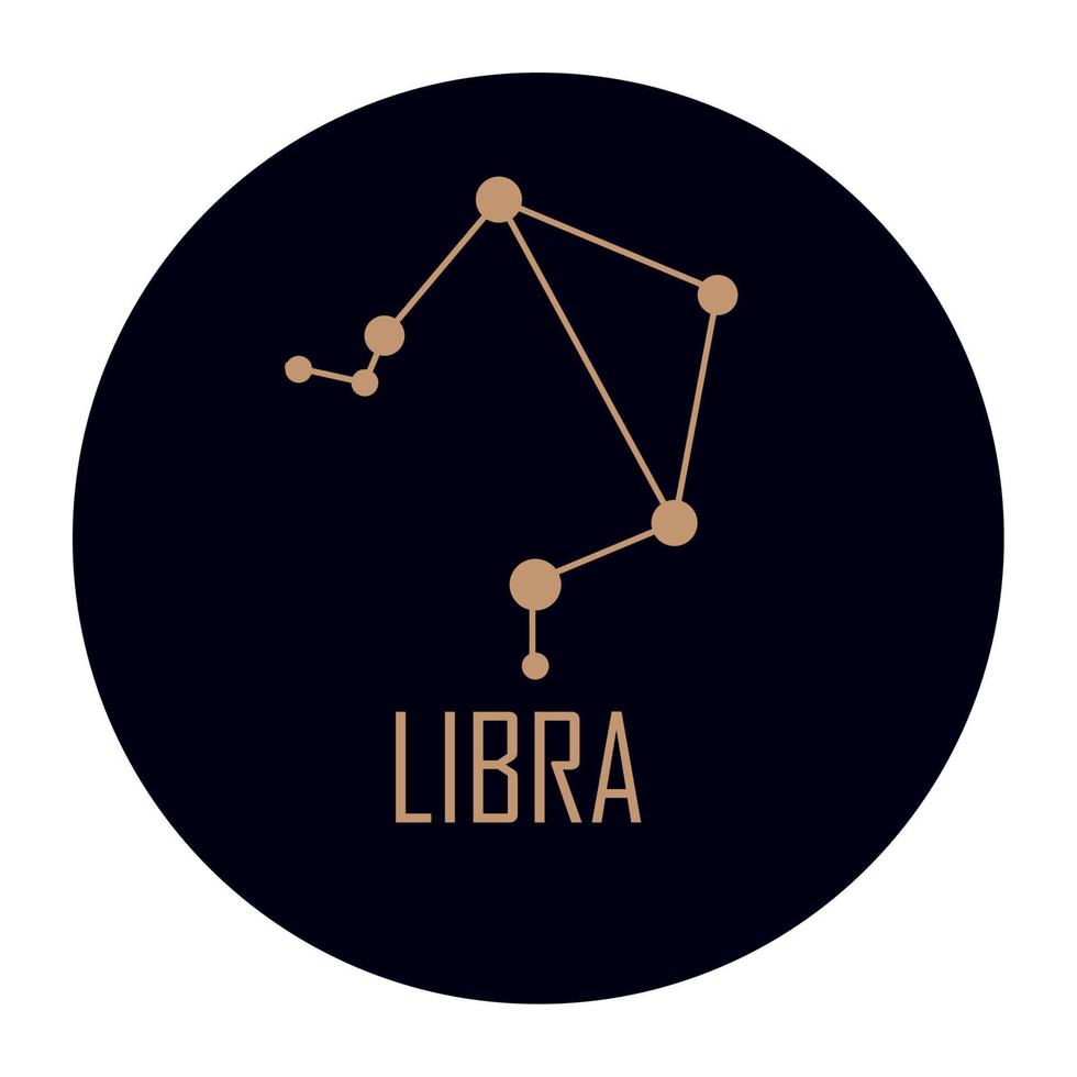 libra costellation gyllene stjärnor vektor