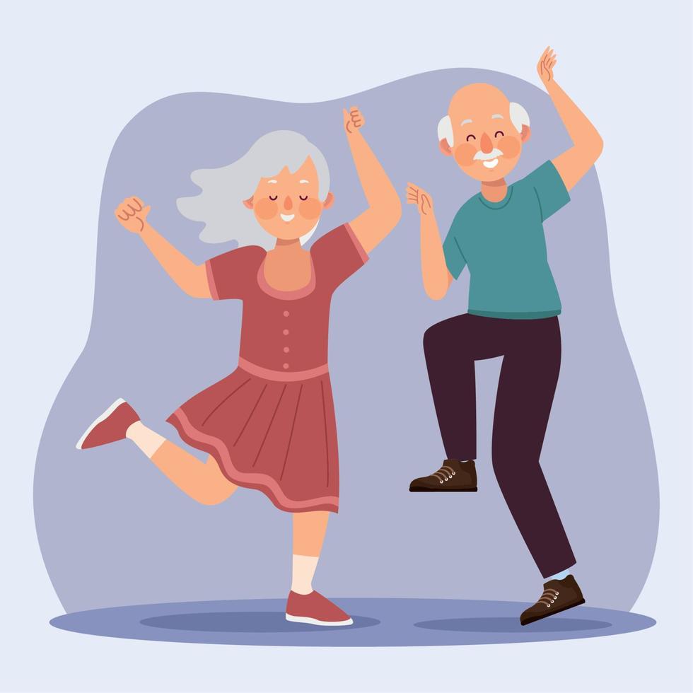 äldre par dansar vektor