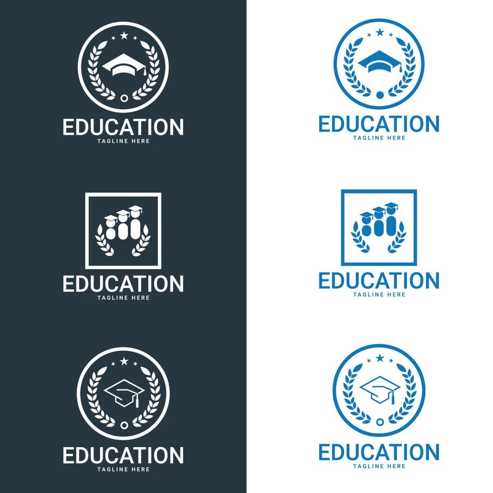 Bildung-Logo-Icon-Design. geeignet für Firmenlogo, Druck, Digital, Symbol, Apps und andere Marketingmaterialzwecke. Bildung-Logo-Set. vektor