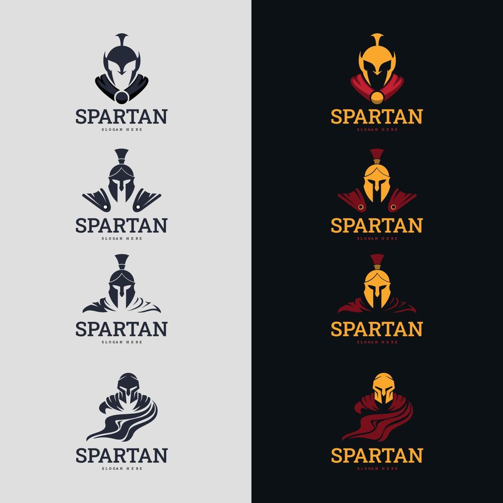 Spartanisches Logo-Symbol entwirft Vektor. geeignet für Firmenlogo, Druck, Digital, Symbol, Apps und andere Marketingmaterialzwecke. spartanisches Logo-Set vektor