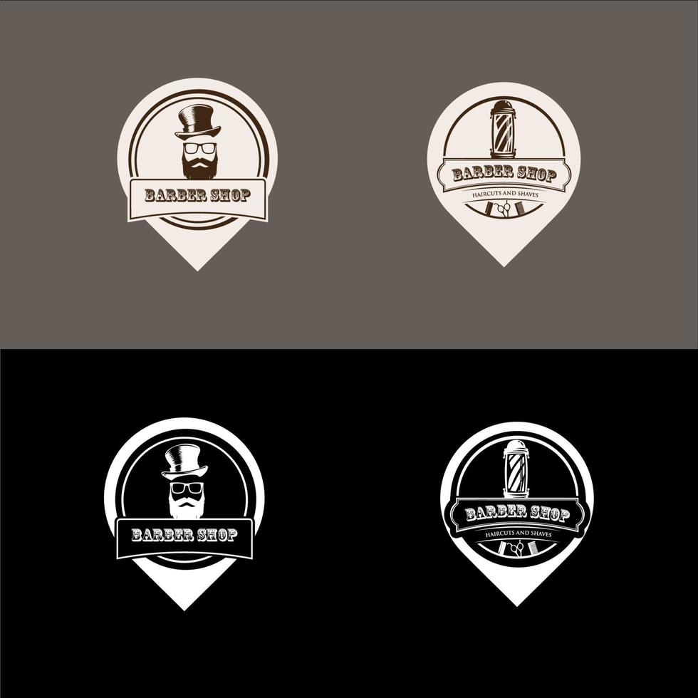 eine reihe von vintage-friseursalon-abzeichen und -emblemen. Logo-Design Premium-Vektor vektor