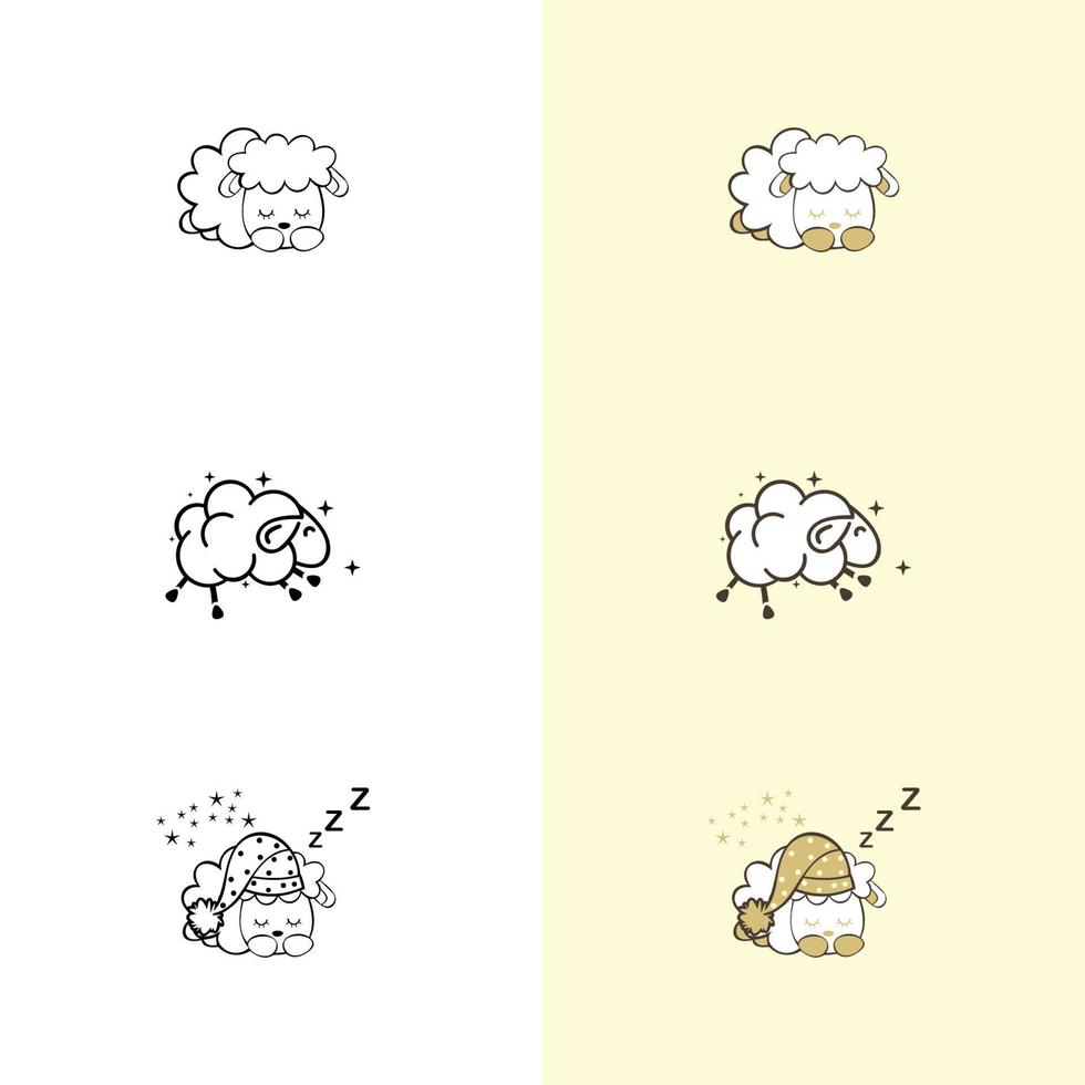 Schaf-Logo-Icon-Design. süße Schafe. Vektor-Illustration. vektor