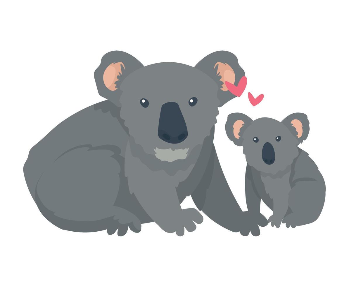 koala mamma och bebis vektor