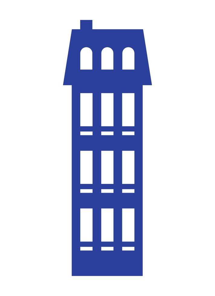 Gebäude blaue Silhouette Fassade vektor