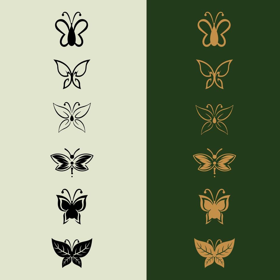 grafische Ikone des Schmetterlings. Schmetterlingstätowierung lokalisiert auf weißem Hintergrund. Vektor