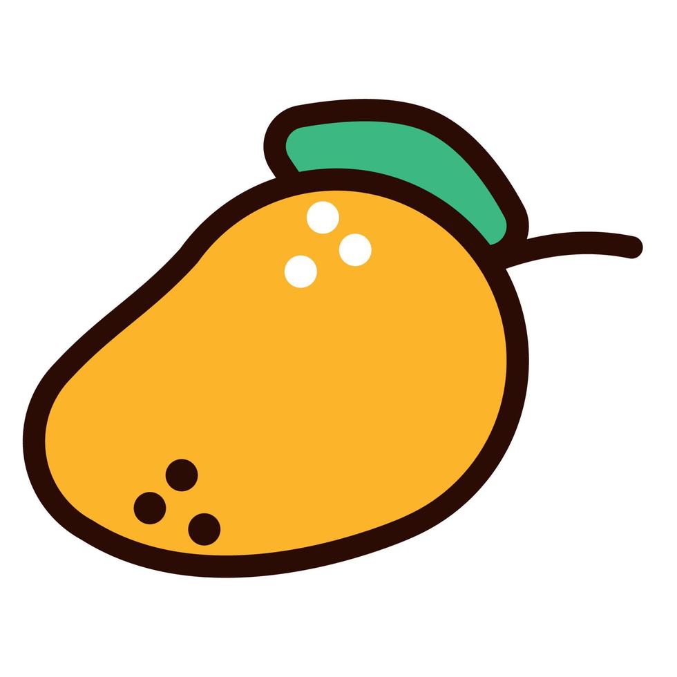 mango frukt doodle ikon vektor