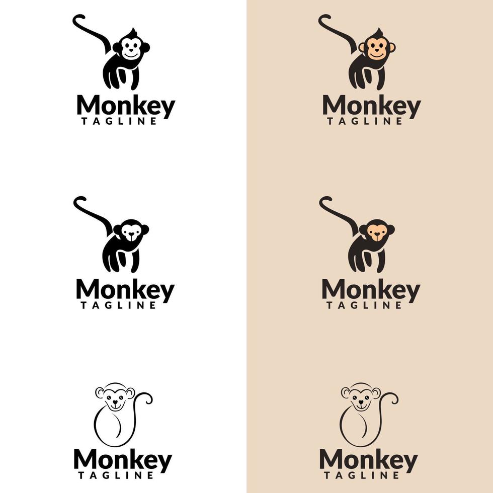 Vektor-Logo-Set mit Affen. geeignet für Firmenlogo, Druck, Digital, Symbol, Apps und andere Marketingmaterialzwecke. Leuchtturm-Logo-Set vektor