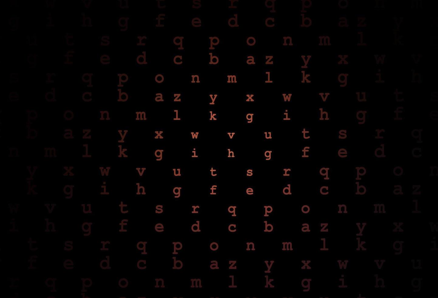 mörk röd vektor bakgrund med tecken på alfabetet.