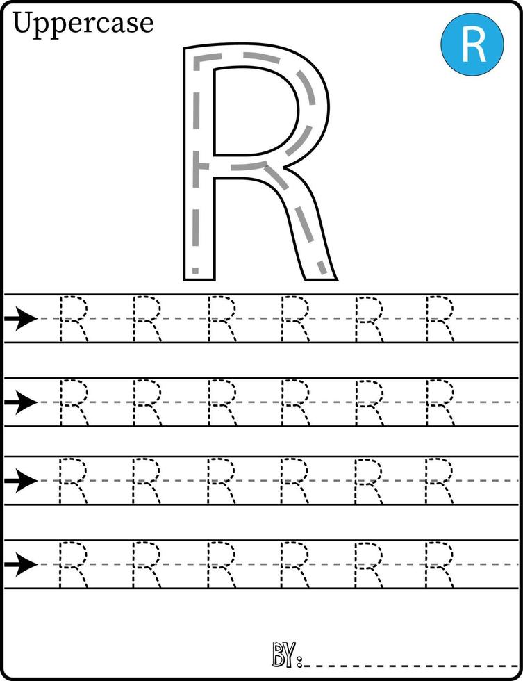 alfabetet spåra bokstäver steg för steg az skriv bokstaven alfabetet skrivlektion för barn vektor
