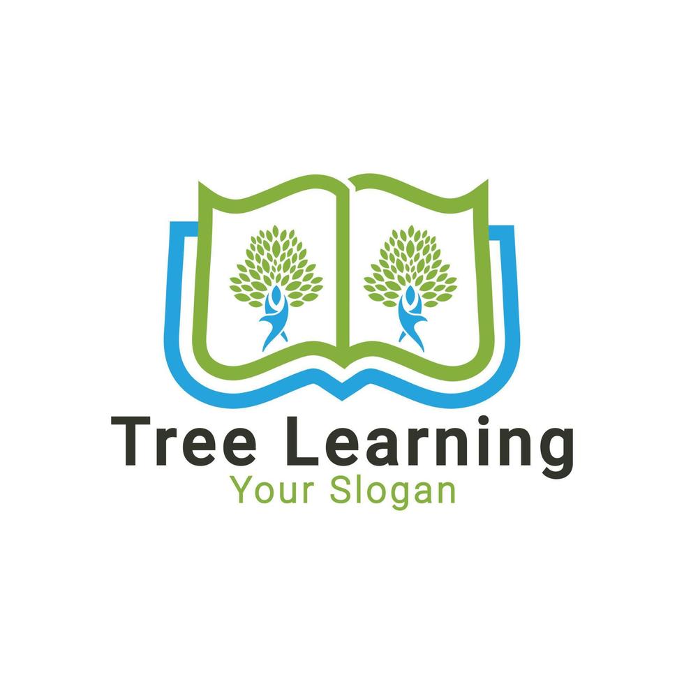 Baum des Wissens-Logos, Lernbaum-Logo, Logo des Bildungsunternehmens, Logo-Vorlage für Online-Bildung vektor