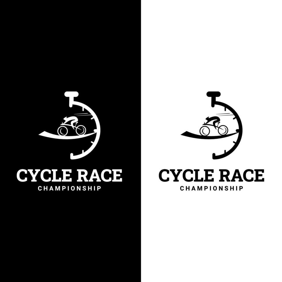 cykel logotyp illustration vektor ikon mall. cykellopp. sport emblem.