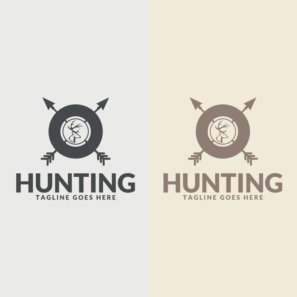 Jäger-Logo-Design-Vektor. Outdoor-Camp-Logo. Gestaltungselemente für die Jagd. vektor