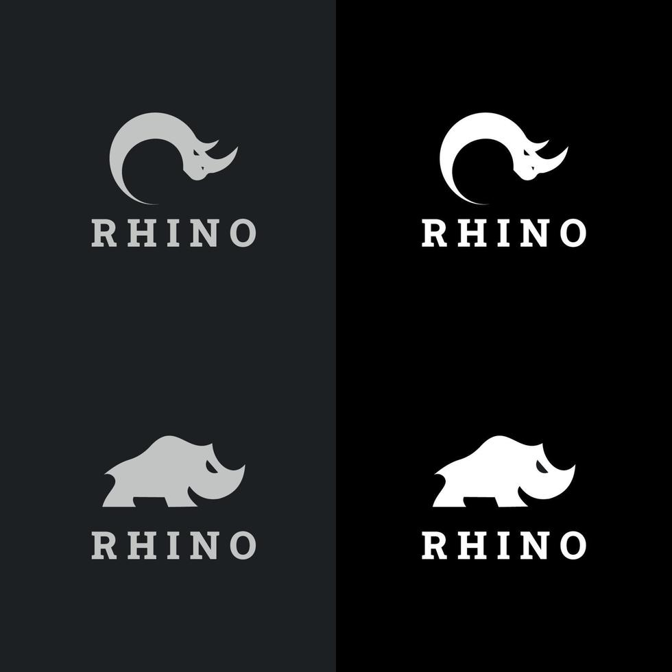Nashorn-Logo-Symbolvektor. geeignet für Firmenlogo, Druck, Digital, Symbol, Apps und andere Marketingmaterialzwecke. Nashorn-Logo-Set vektor